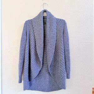 Alpaca Connection Dusty Blue wool shawl cardigan